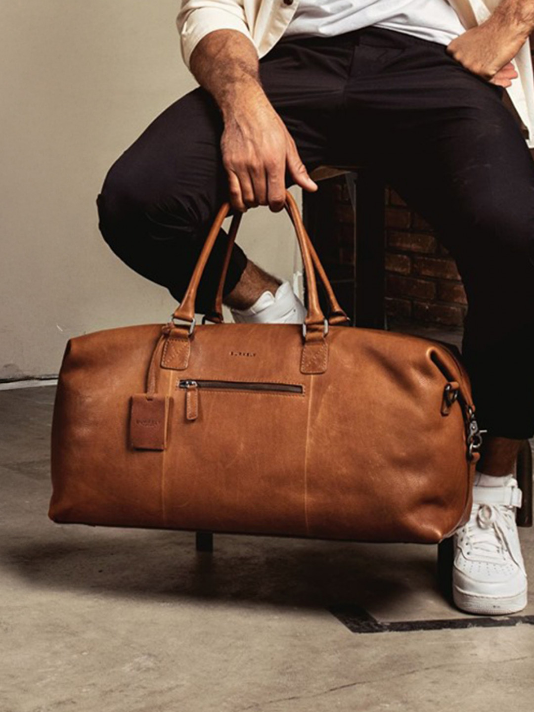 Kožená cestovní taška Burkely Alexander – koňak